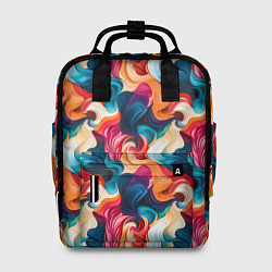 Рюкзак женский Паттерн абстрактные разноцветные волны, цвет: 3D-принт