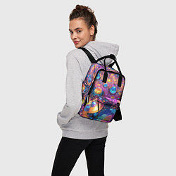 Рюкзак женский Разноцветная декоративная абстракция, цвет: 3D-принт — фото 2