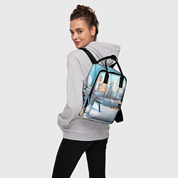 Рюкзак женский Новогодний городской пейзаж, цвет: 3D-принт — фото 2