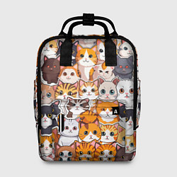 Рюкзак женский Очень много котиков, цвет: 3D-принт