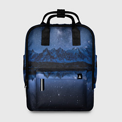 Рюкзак женский Галактическая зимняя ночь в горах, цвет: 3D-принт