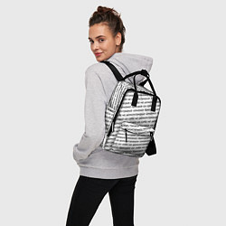 Рюкзак женский Никаких брендов черный на белом, цвет: 3D-принт — фото 2