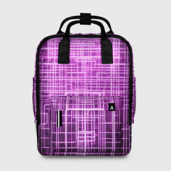 Рюкзак женский Фиолетовые неоновые полосы киберпанк, цвет: 3D-принт