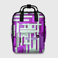 Рюкзак женский Полосы на фиолетовом фоне, цвет: 3D-принт