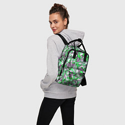 Рюкзак женский Маленькие зелёные треугольники, цвет: 3D-принт — фото 2