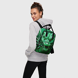 Рюкзак женский Нейросеть - барельеф зелёный дракон, цвет: 3D-принт — фото 2