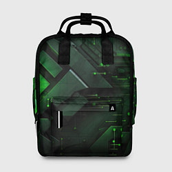 Рюкзак женский Пространственные узоры зелени, цвет: 3D-принт
