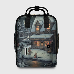 Рюкзак женский Путешествие в страну Деда Мороза, цвет: 3D-принт