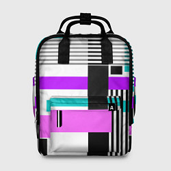 Рюкзак женский Геометрический узор в стиле пэчворк, цвет: 3D-принт