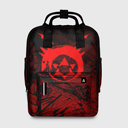 Рюкзак женский Красный знак уроборос - Стальной алхимик, цвет: 3D-принт