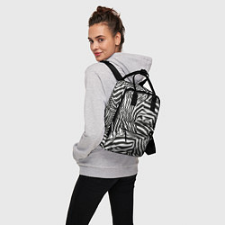 Рюкзак женский Шкура зебры черно - белая графика, цвет: 3D-принт — фото 2