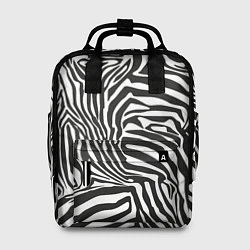 Рюкзак женский Шкура зебры черно - белая графика, цвет: 3D-принт