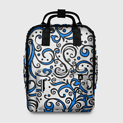 Рюкзак женский Синие кружевные узоры, цвет: 3D-принт