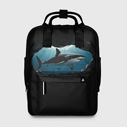 Рюкзак женский Акула в овале, цвет: 3D-принт