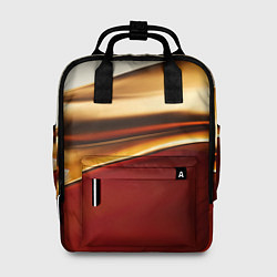 Рюкзак женский Бежевые и золотистые волны, цвет: 3D-принт