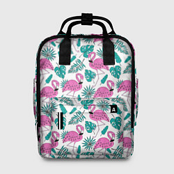 Рюкзак женский Тропический розовый фламинго, цвет: 3D-принт