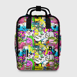 Рюкзак женский Цветное граффити, цвет: 3D-принт