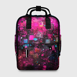 Рюкзак женский Летящие абстрактные кубики, цвет: 3D-принт