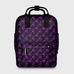 Рюкзак женский Паттерн короны чёрно-розовый, цвет: 3D-принт