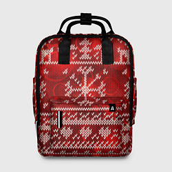 Рюкзак женский Рождественские узоры оленей, цвет: 3D-принт