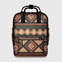 Рюкзак женский Этническая геометрия с ромбами - паттерн, цвет: 3D-принт