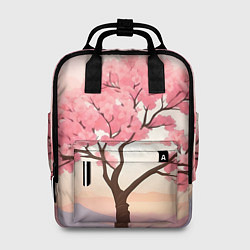 Рюкзак женский Вишневое дерево в полном цвету, цвет: 3D-принт