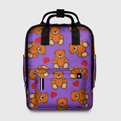Рюкзак женский Игрушечные мишки и сердца, цвет: 3D-принт