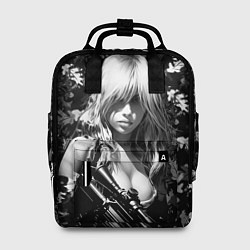 Рюкзак женский Блондинка с винтовкой, цвет: 3D-принт