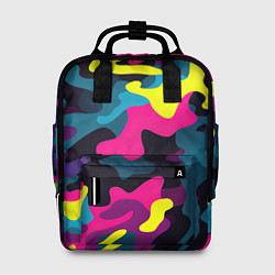 Женский рюкзак Кислотная яркая абстракция в камуфляжном стиле
