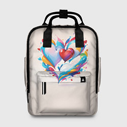 Рюкзак женский Пара сердец, цвет: 3D-принт