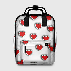 Рюкзак женский Стикеры наклейки объемные сердечки, цвет: 3D-принт