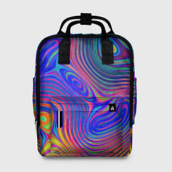 Рюкзак женский Яркая абстракция волнистых линий, цвет: 3D-принт