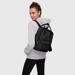 Рюкзак женский Черный в белую точку, цвет: 3D-принт — фото 2