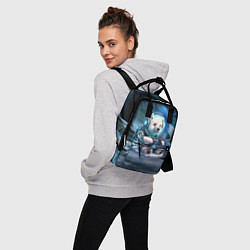 Рюкзак женский Белый медвежонок кибер геймер, цвет: 3D-принт — фото 2