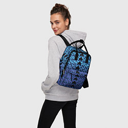 Рюкзак женский Синие стрелки на чёрном фоне киберпанк, цвет: 3D-принт — фото 2