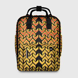 Рюкзак женский Золотые стрелки на чёрном фоне киберпанк, цвет: 3D-принт