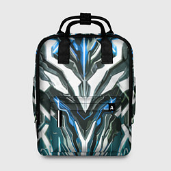 Рюкзак женский Неоновая кибер броня синяя, цвет: 3D-принт