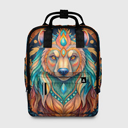 Рюкзак женский Медведь шаман тотемное животное, цвет: 3D-принт