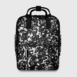 Рюкзак женский Черный жидкий металл, цвет: 3D-принт
