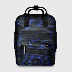 Рюкзак женский Темно синие карбоновые волны, цвет: 3D-принт