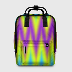 Рюкзак женский Неоновые зигзаги, цвет: 3D-принт