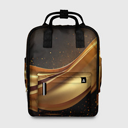 Рюкзак женский Золотая стильная абстракция на черном фоне, цвет: 3D-принт
