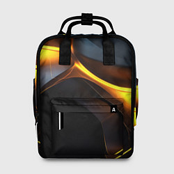 Рюкзак женский Разлом черных плит и оранжевая лава, цвет: 3D-принт