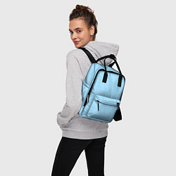Рюкзак женский Светлый голубой в белую полоску, цвет: 3D-принт — фото 2