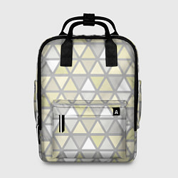 Рюкзак женский Паттерн геометрия светлый жёлто-серый, цвет: 3D-принт