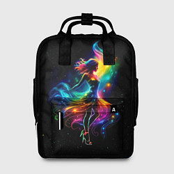 Рюкзак женский Неоновая танцовщица в звездном небе, цвет: 3D-принт