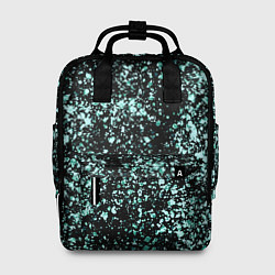 Рюкзак женский Чёрный с напылением голубого цвета абстракция, цвет: 3D-принт
