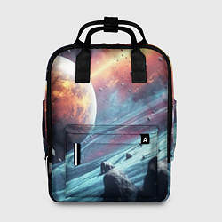 Женский рюкзак Объемный космос и планеты
