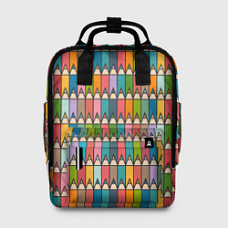 Рюкзак женский Паттерн с цветными карандашами, цвет: 3D-принт