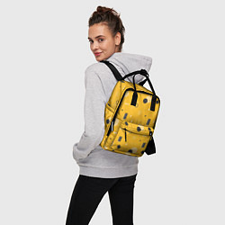 Рюкзак женский Геометрия в стиле мемфис на желтом, цвет: 3D-принт — фото 2